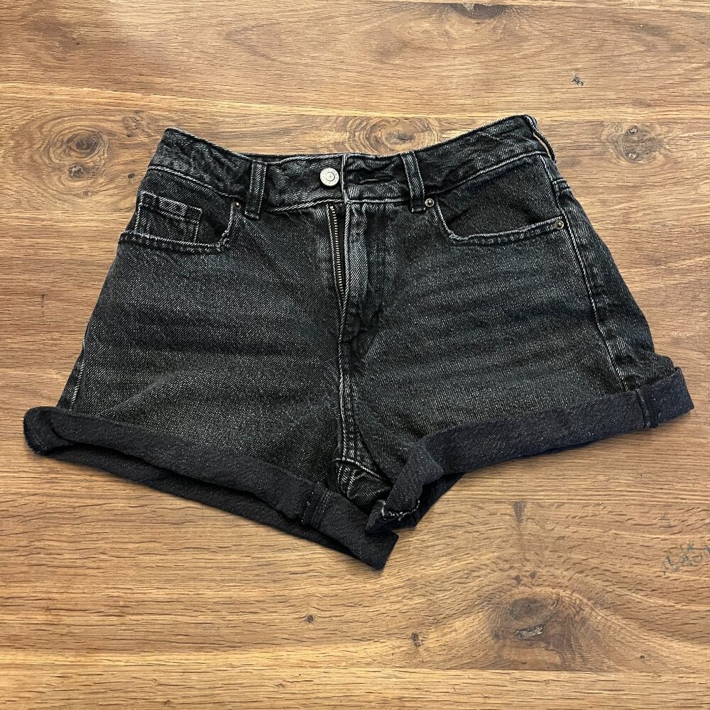 Roll Cuff Denim Mom Shorts